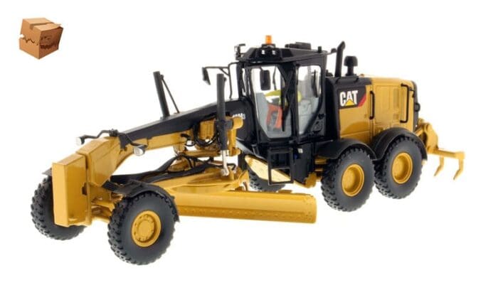 A yellow and black cat construction vehicle
