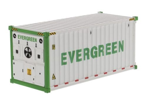 A white container with the word evergreen on it.