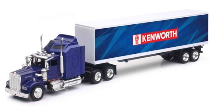 A kenworth truck is shown with the company logo.