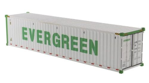 A white container with the word evergreen on it.