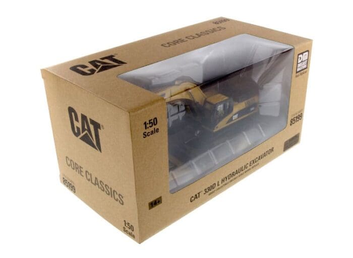 A cat construction vehicle in its box.