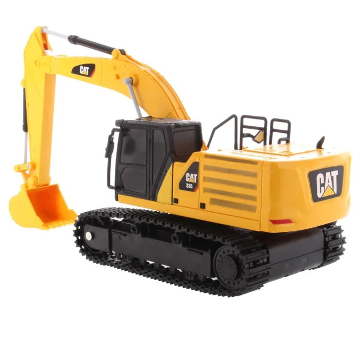 A yellow cat 3 2 0 d l excavator with tracks.