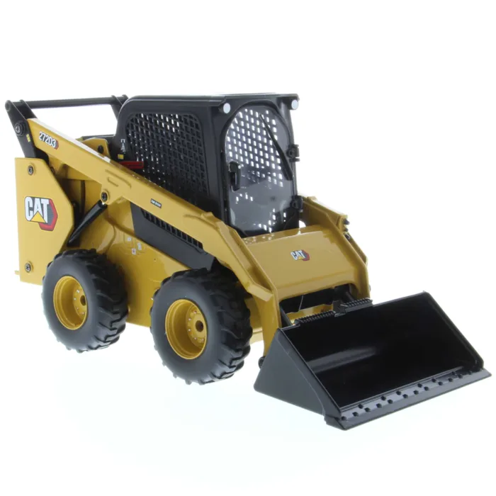 A toy cat skid steer with bucket on the front.